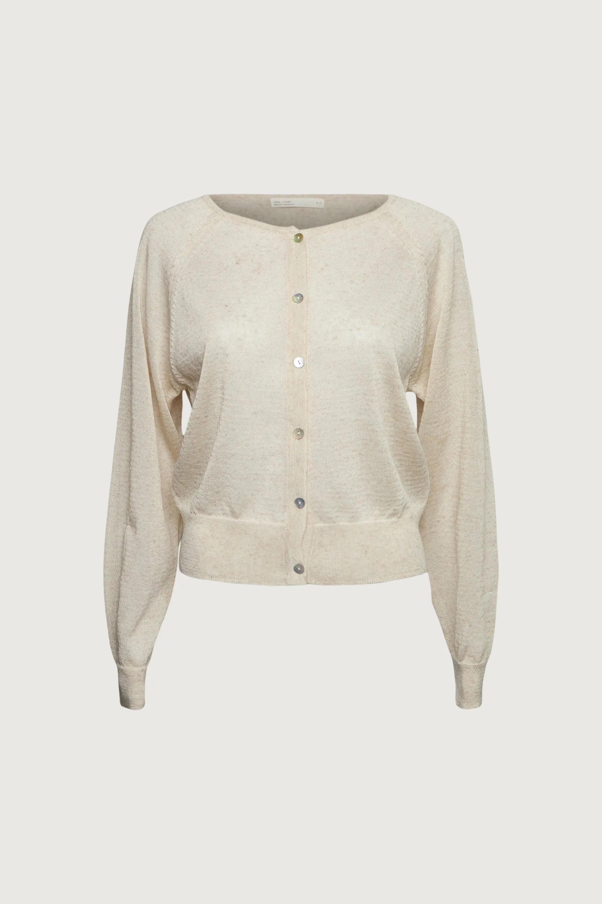 LINEN BLEND BUTTON-UP CARDIGAN sold by OAK AND FORT product image thumbnail 2