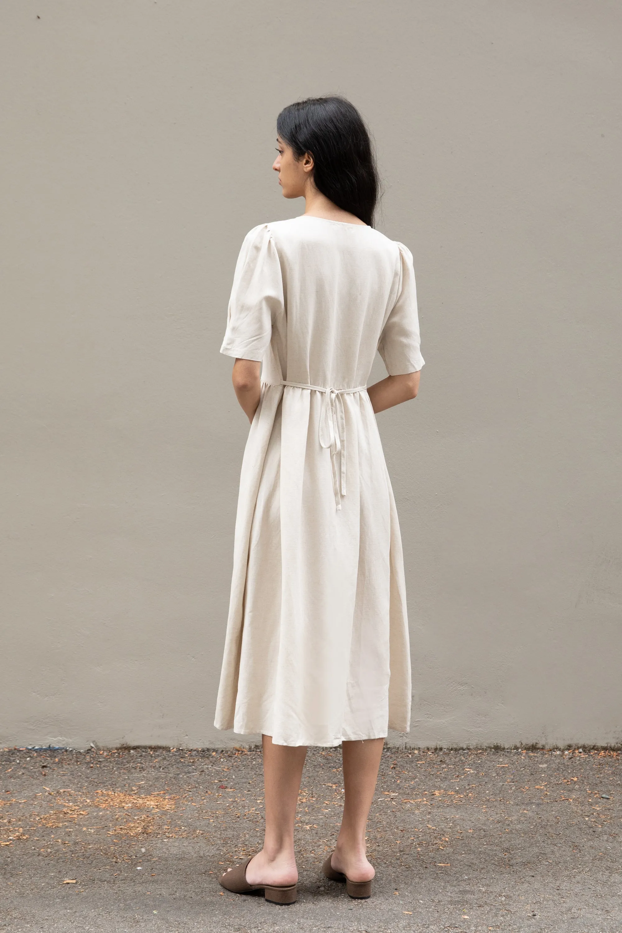 BUTTON FRONT MIDI DRESS sold by OAK AND FORT product image thumbnail 4