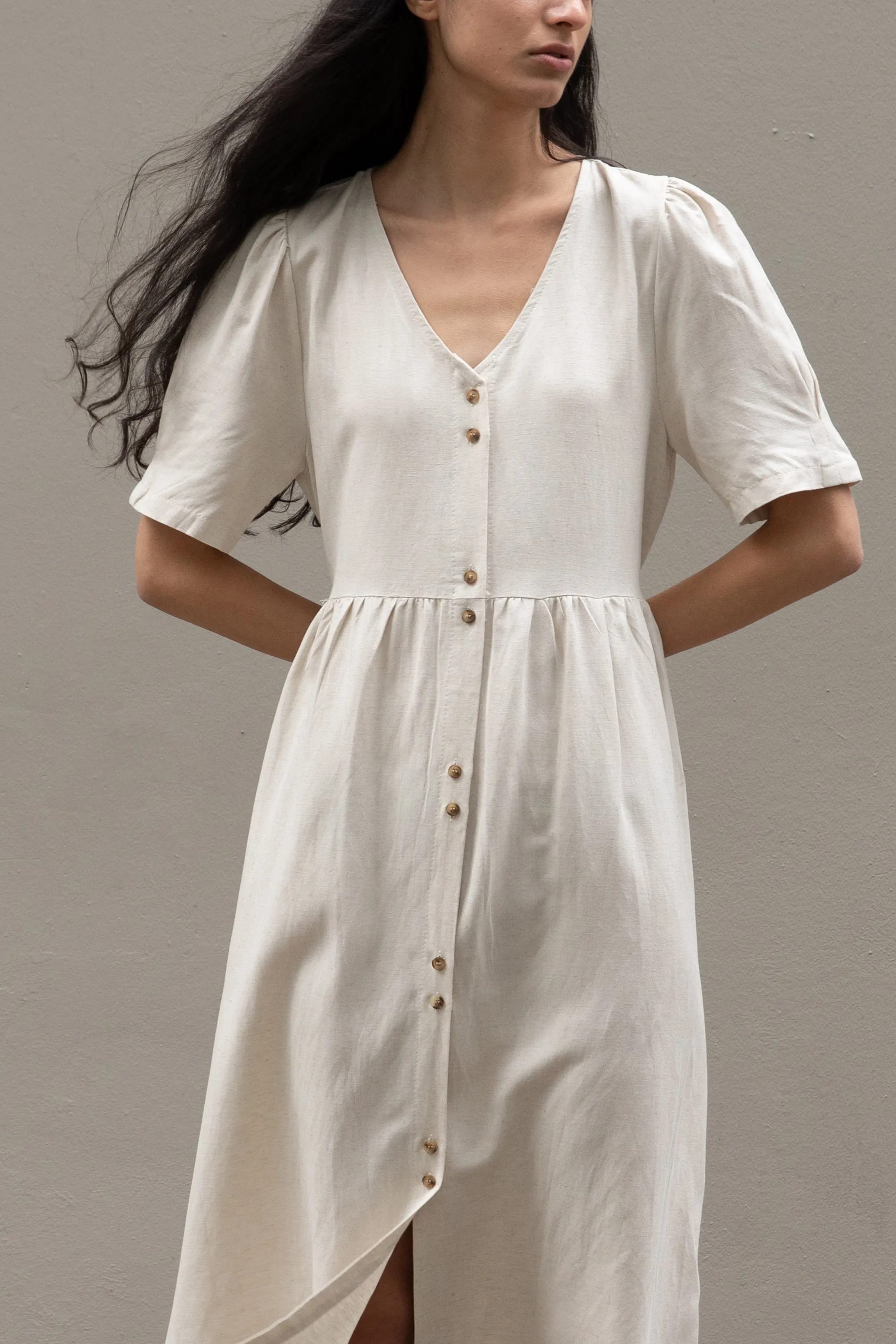 BUTTON FRONT MIDI DRESS sold by OAK AND FORT product image thumbnail 2