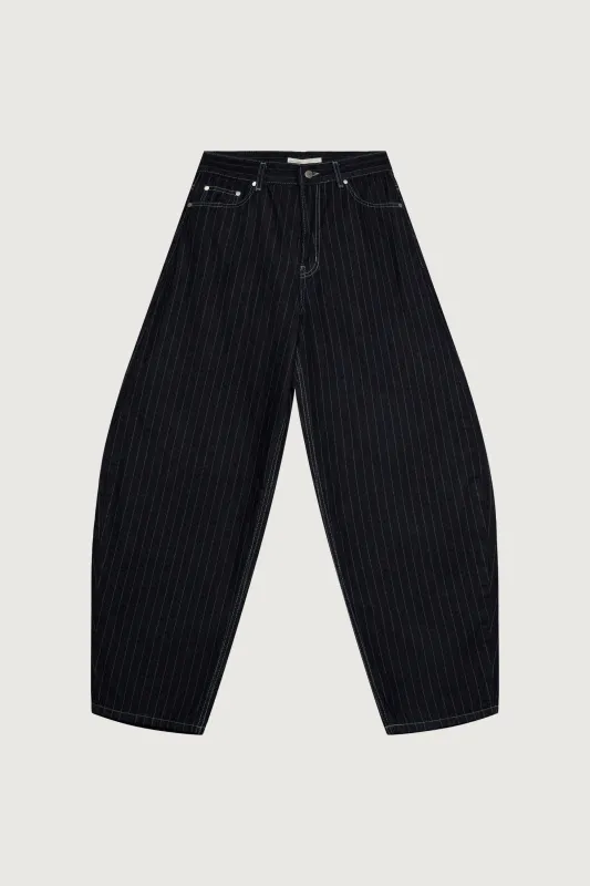 STRIPED BARREL LEG PANT sold by OAK AND FORT