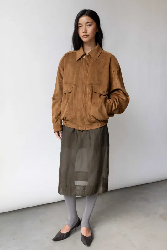 VEGAN SUEDE BOMBER JACKET sold by OAK AND FORT