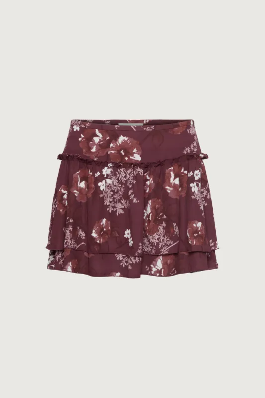 FLORAL PRINT MINI SKIRT sold by OAK AND FORT