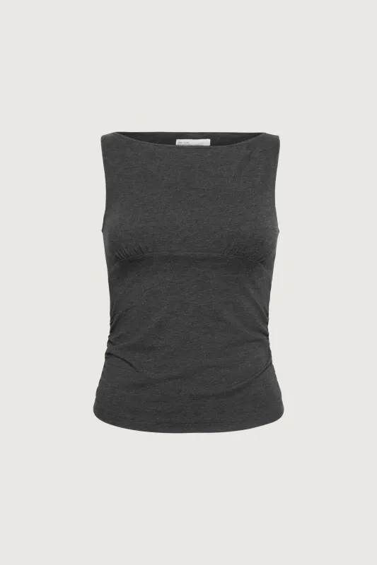 RUCHED HIGH NECK TANK TOP sold by OAK AND FORT