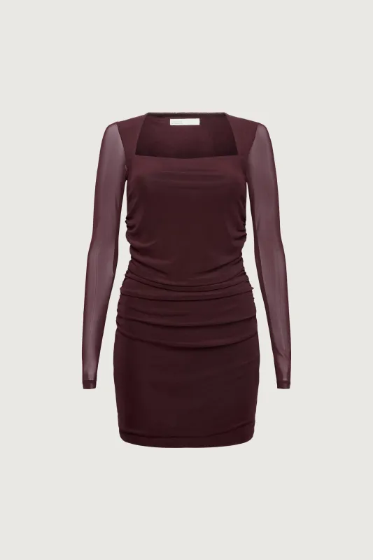 RUCHED WAIST SQUARE NECK MINI DRESS sold by OAK AND FORT