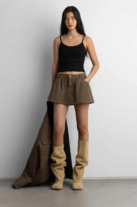MINI CANVAS PLEATED SKORT sold by OAK AND FORT