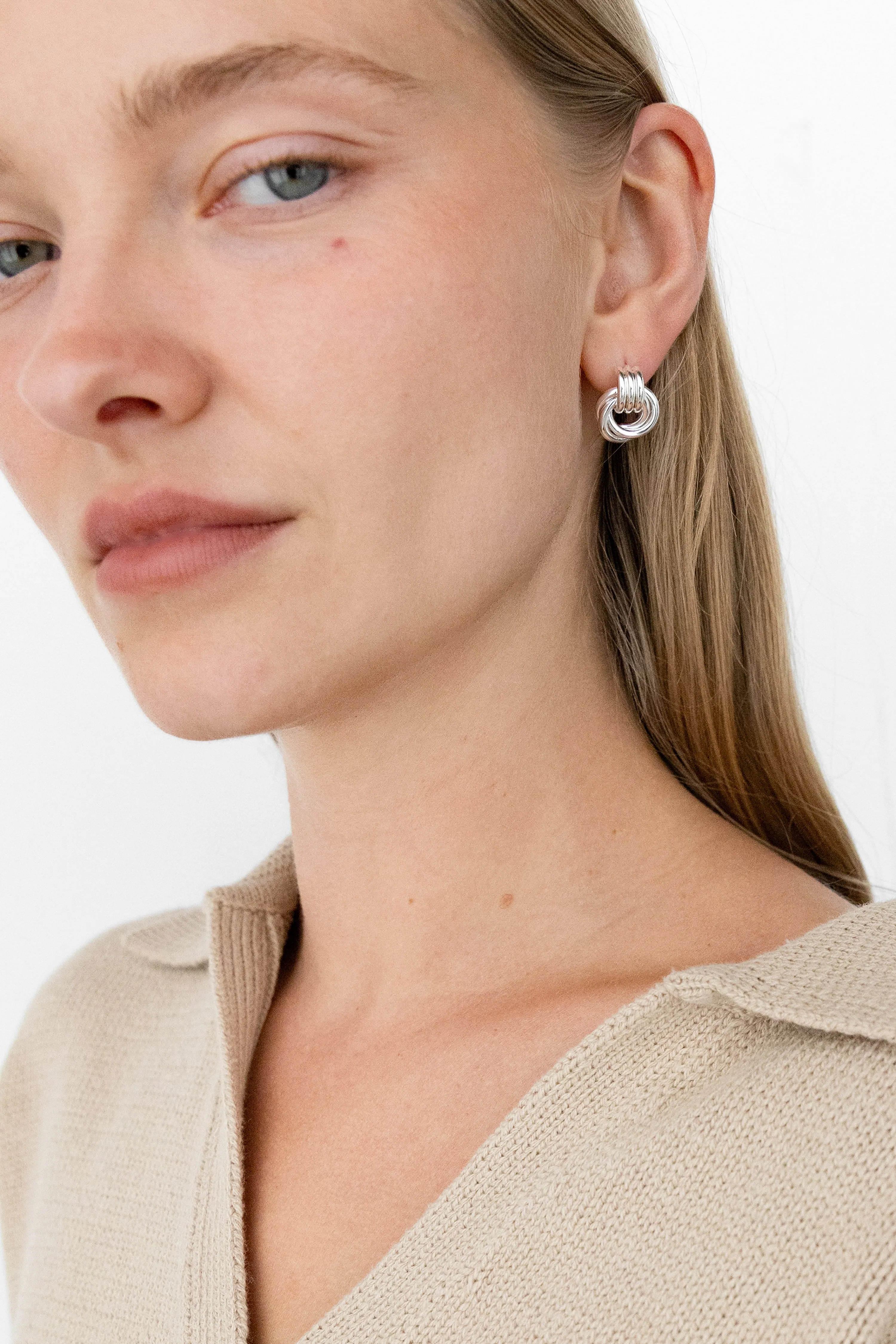 SMALL KNOTTED EARRINGS sold by OAK AND FORT product image thumbnail 2