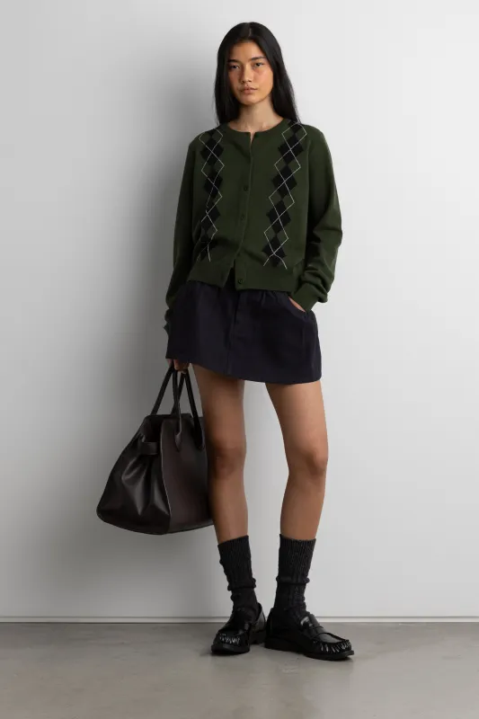 ARGYLE BUTTON FRONT CARDIGAN sold by OAK AND FORT