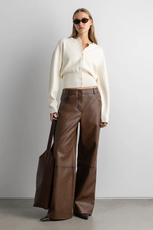 VEGAN LEATHER STRAIGHT LEG PANT sold by OAK AND FORT