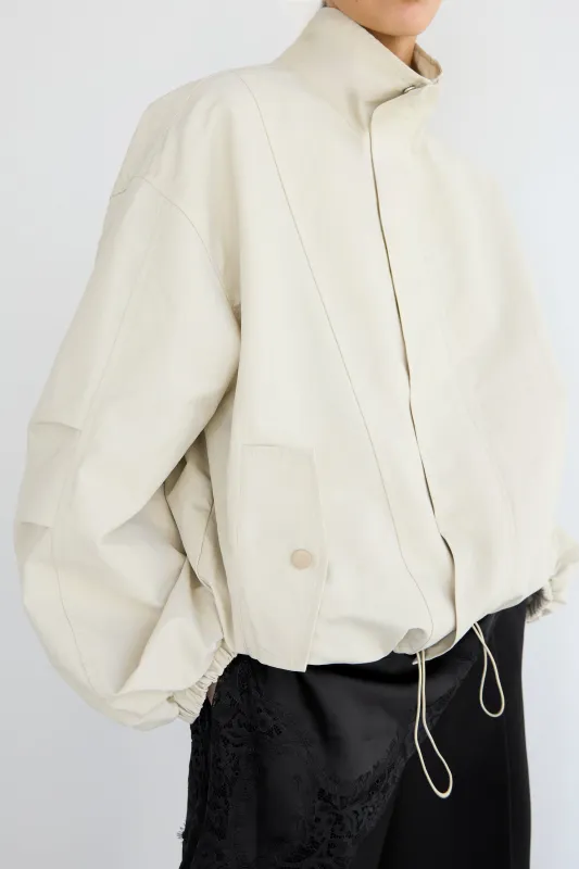 HIGH FUNNEL NECK CROPPED DRAWSTRING JACKET sold by OAK AND FORT