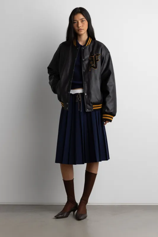 VEGAN LEATHER LETTERMAN BOMBER JACKET sold by OAK AND FORT