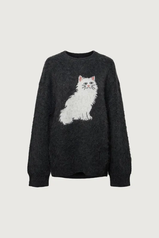 CAT CREWNECK SWEATER sold by OAK AND FORT