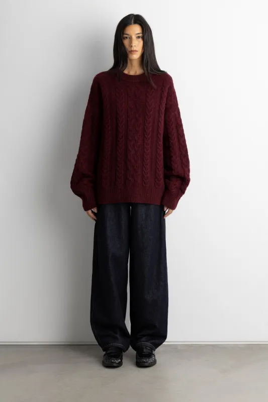 OVERSIZED CABLE KNIT SWEATER sold by OAK AND FORT