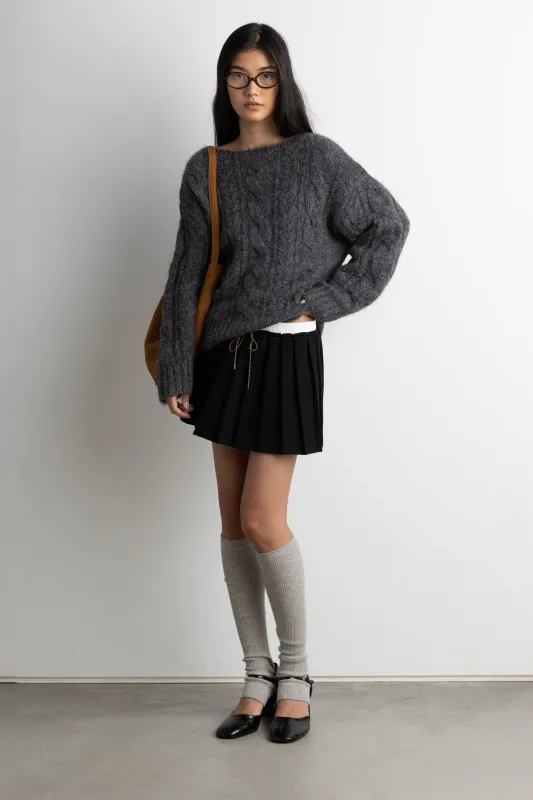 WOOL-BLEND CABLE KNIT SWEATER sold by OAK AND FORT