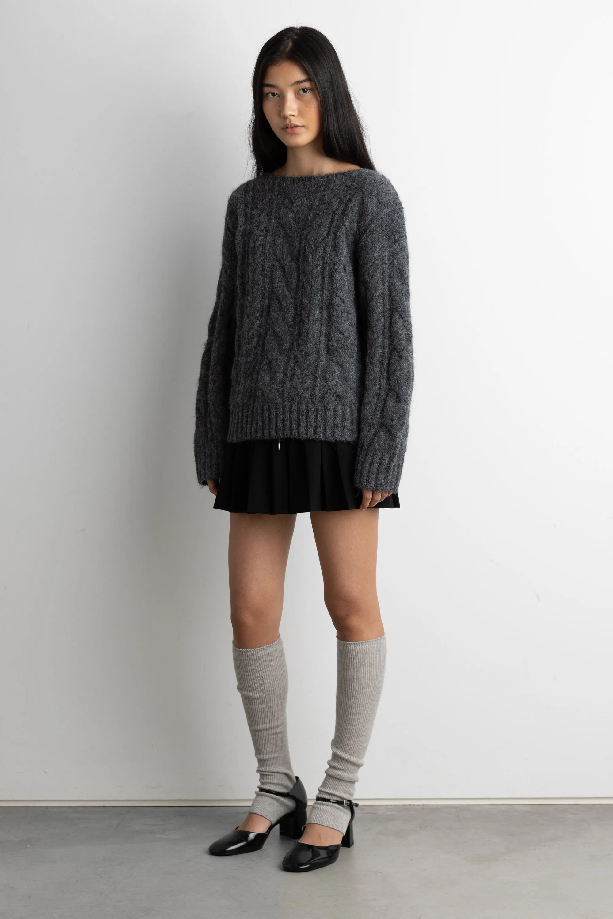 WOOL-BLEND CABLE KNIT SWEATER sold by OAK AND FORT product image thumbnail 2