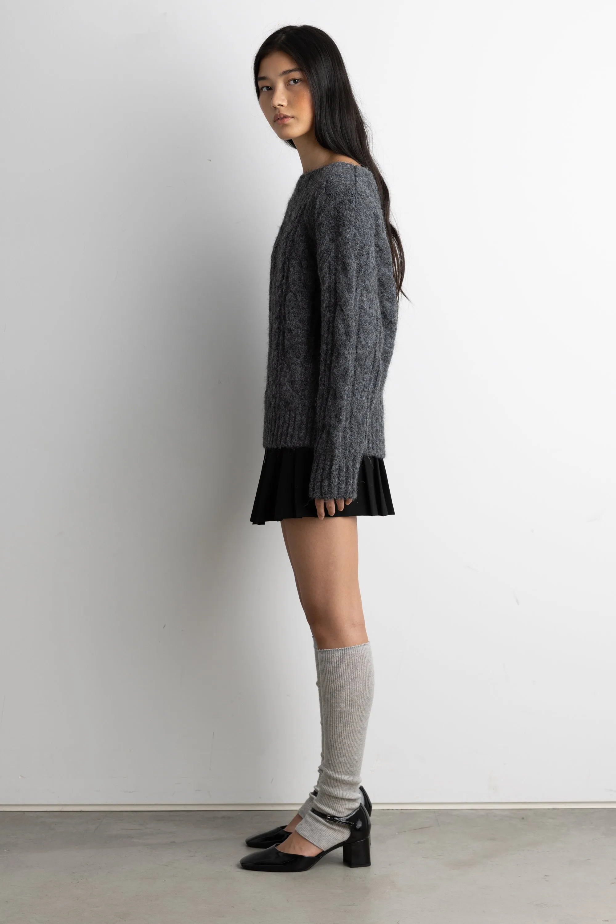 WOOL-BLEND CABLE KNIT SWEATER sold by OAK AND FORT product image thumbnail 3