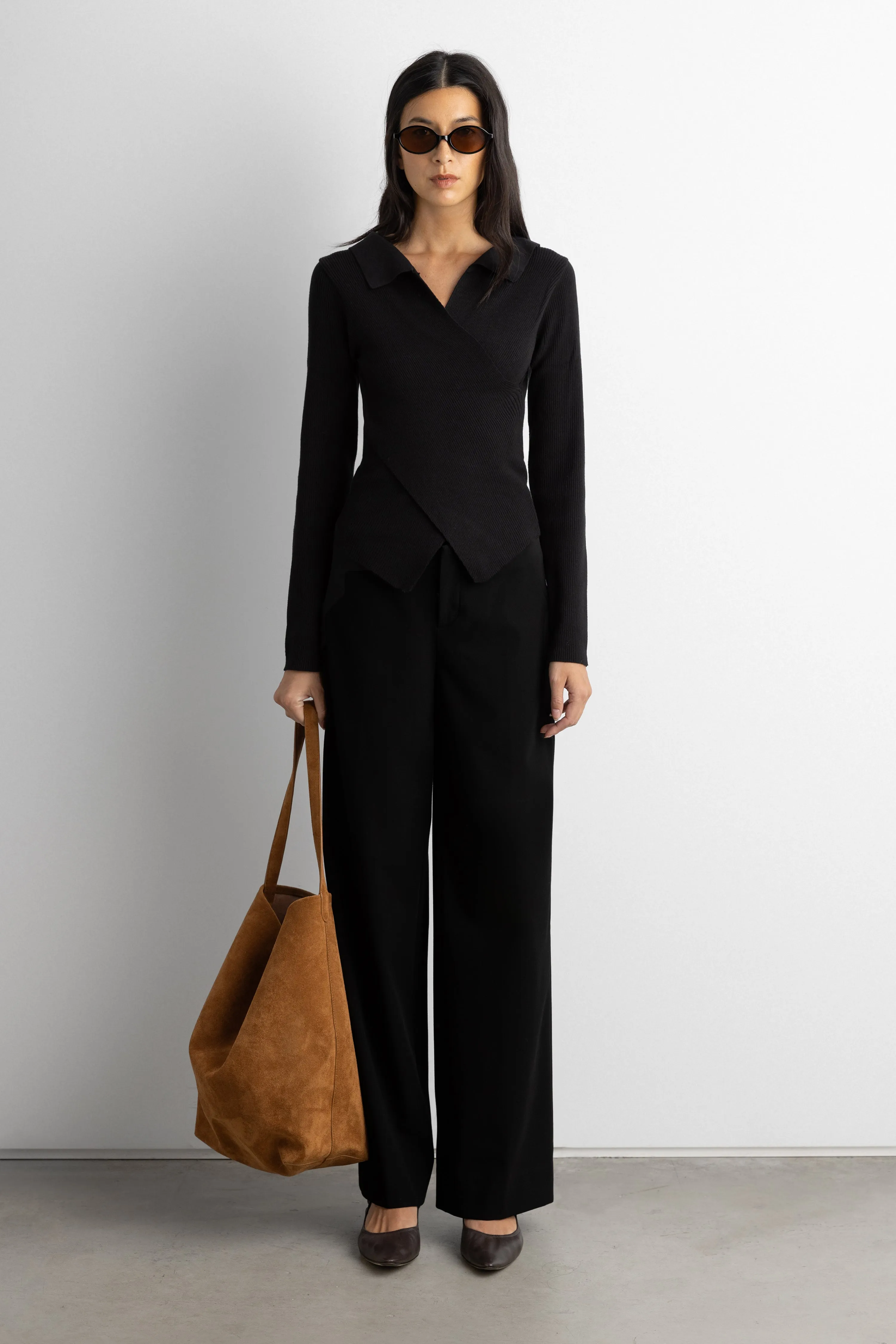 CROSSOVER COLLARED SWEATER sold by OAK AND FORT