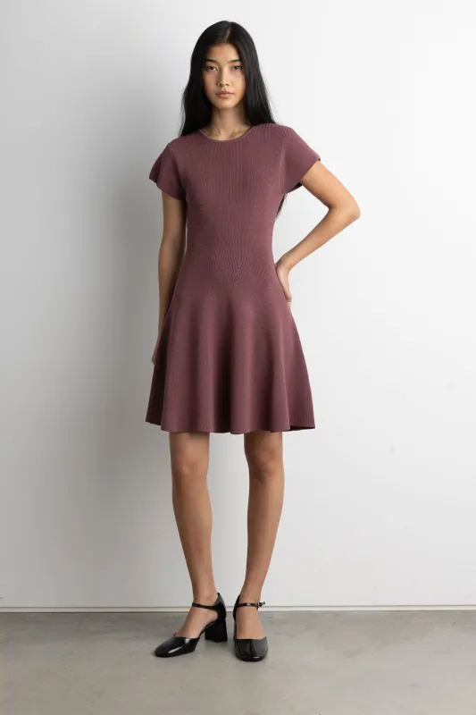 RIBBED FIT AND FLARE MINI DRESS sold by OAK AND FORT