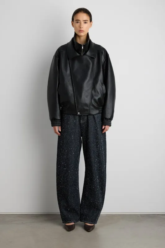 VEGAN LEATHER DOUBLE COLLAR BIKER JACKET sold by OAK AND FORT