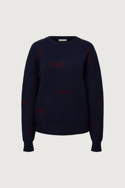 BOW JACQUARD KNIT SWEATER sold by OAK AND FORT