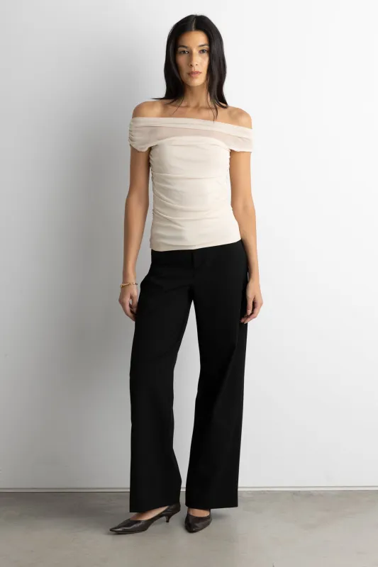 OFF THE SHOULDER LAYERED MESH TOP sold by OAK AND FORT