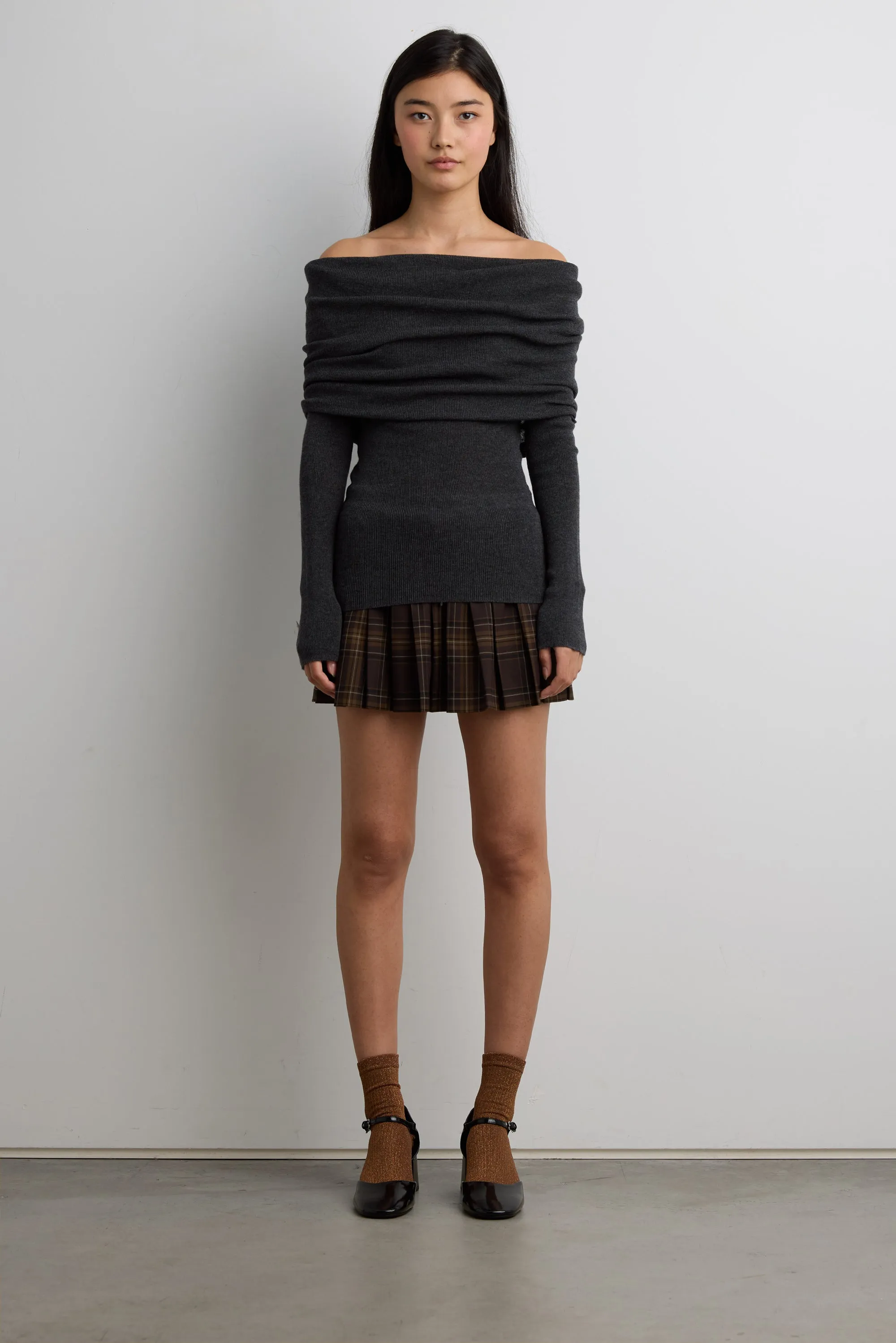 DRAPED OFF SHOULDER SWEATER sold by OAK AND FORT