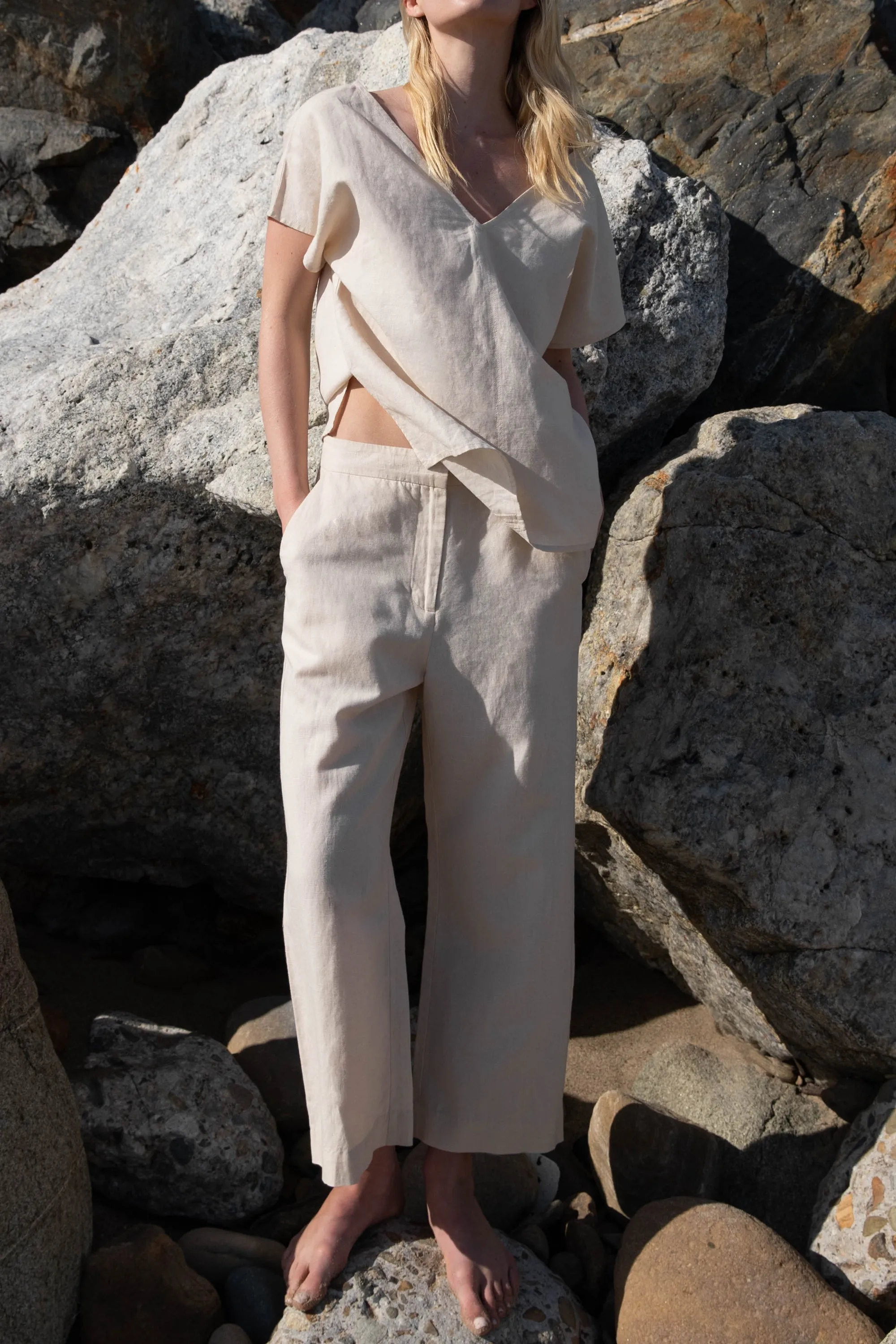 LINEN BLEND CULOTTE sold by OAK AND FORT product image thumbnail 3