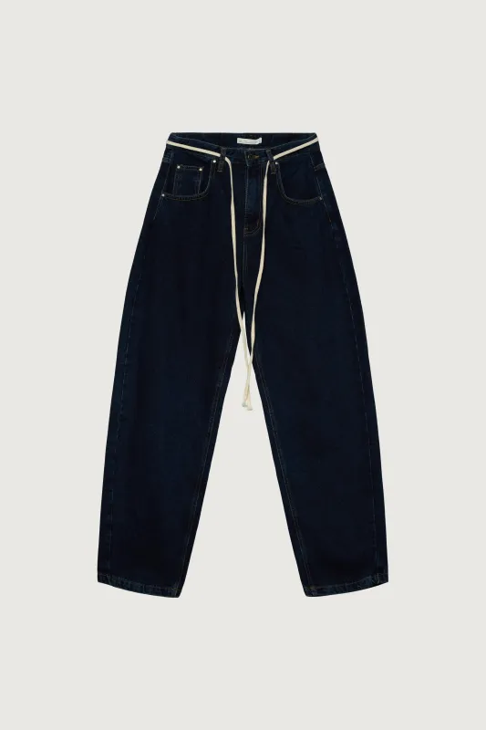 HIGH-RISE BARREL LEG JEAN sold by OAK AND FORT