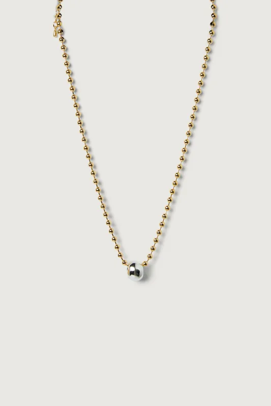 BEADED CHAIN NECKLACE WITH GOLD PENDANT sold by OAK AND FORT