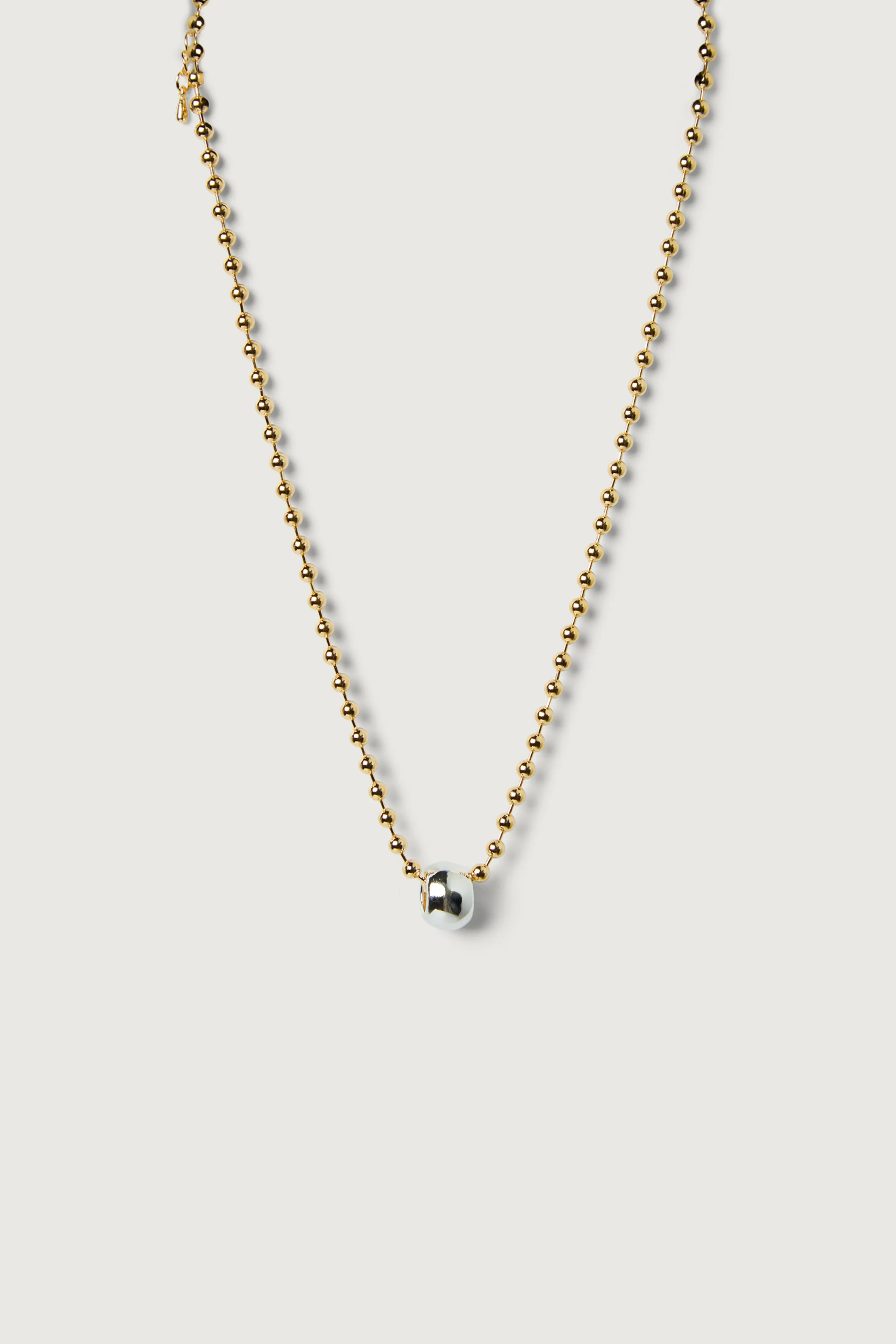 BEADED CHAIN NECKLACE WITH GOLD PENDANT sold by OAK AND FORT