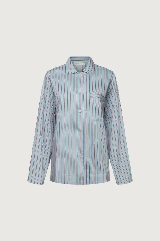STRIPED BUTTON UP PAJAMA SHIRT sold by OAK AND FORT