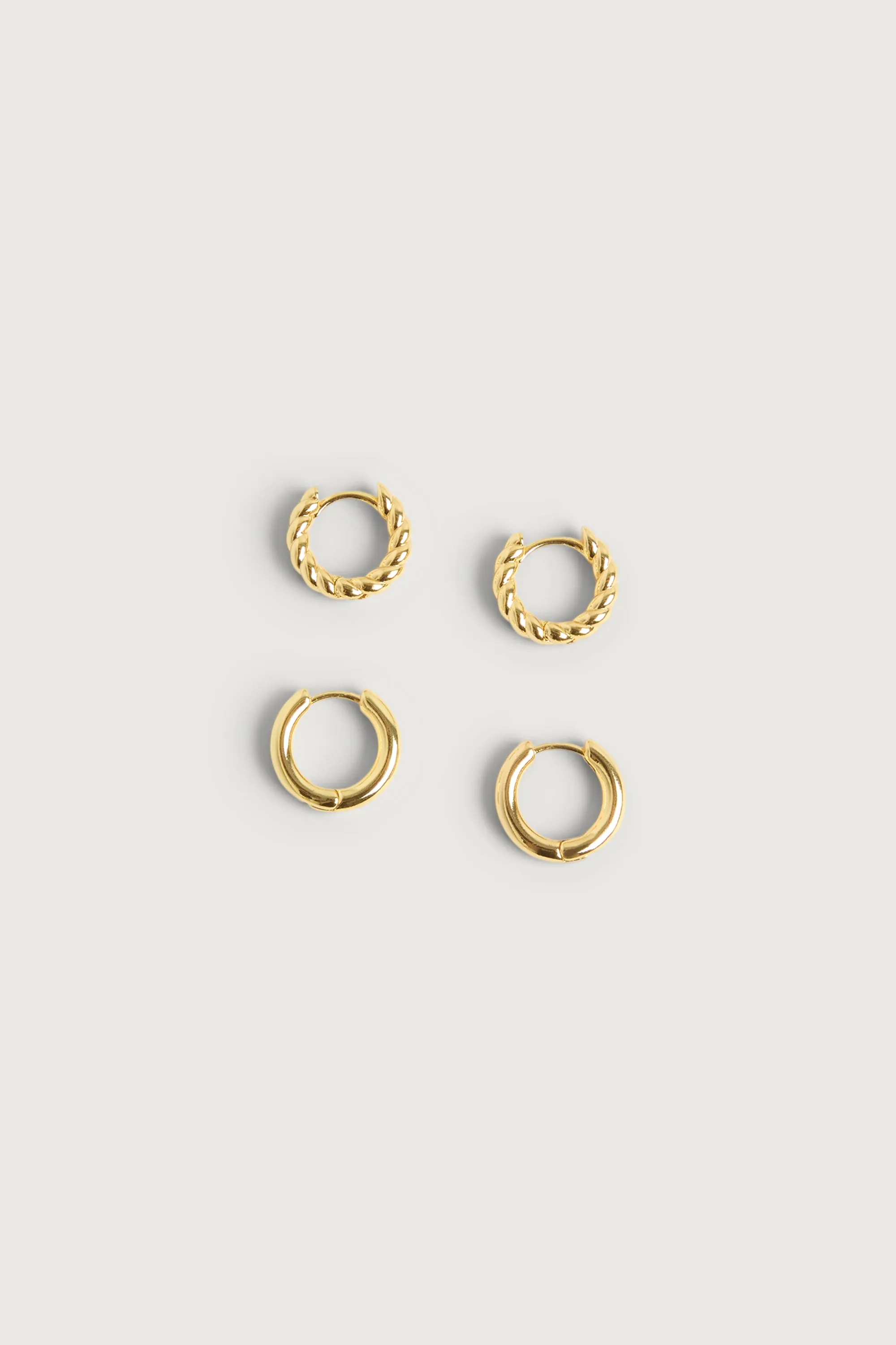 TWISTED AND CLASSIC HOOP EARRING SET sold by OAK AND FORT