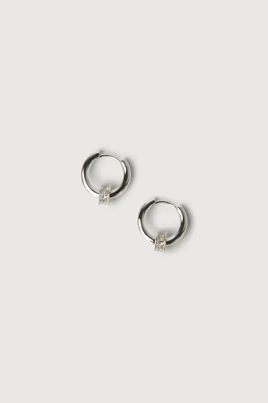 MINIMAL GEM HOOP EARRINGS sold by OAK AND FORT