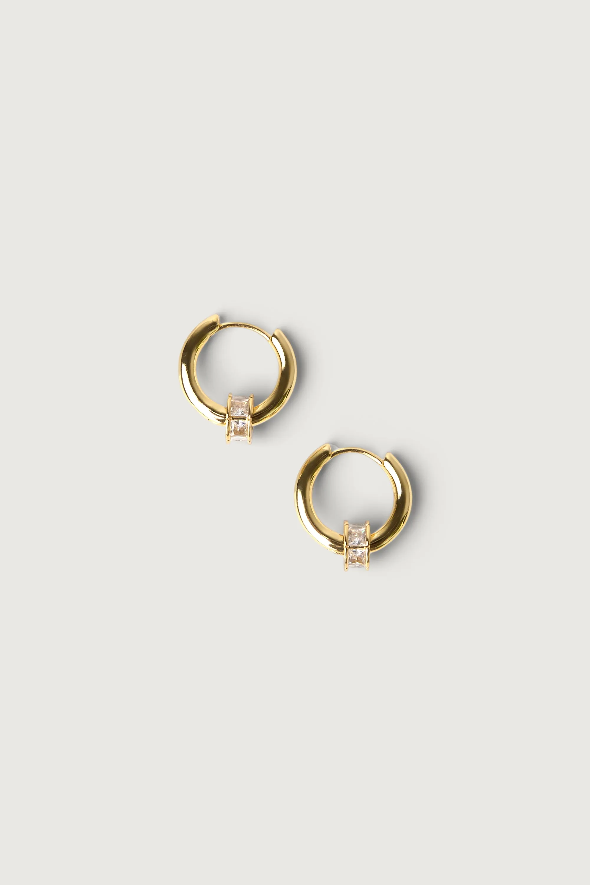 MINIMAL GEM HOOP EARRINGS sold by OAK AND FORT product image thumbnail 4