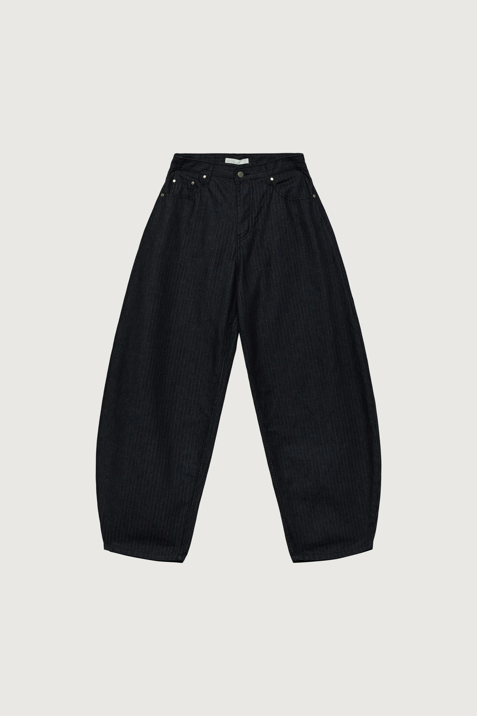 HERRINGBONE STUDDED BARREL JEAN sold by OAK AND FORT product image thumbnail 5