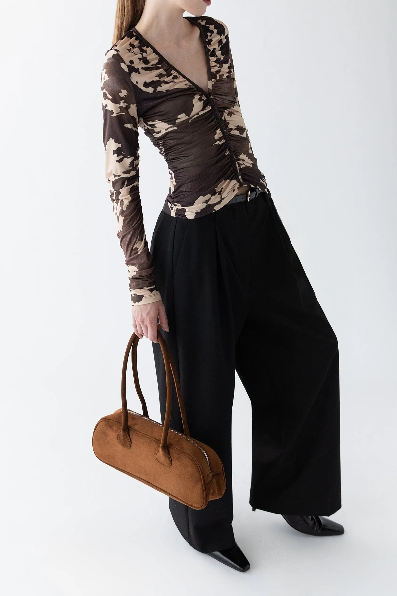 VEGAN SUEDE BOWLER BAG sold by OAK AND FORT product image thumbnail 4