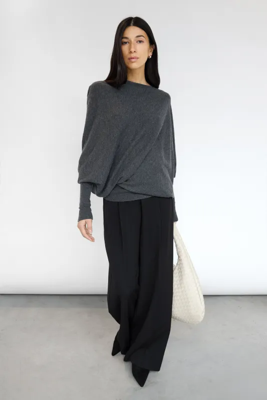 ASYMMETRICAL SWEATER WITH CUFFED SLEEVE sold by OAK AND FORT