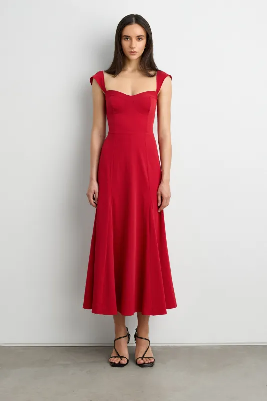 SWEETHEART NECKLINE CORSET MIDI DRESS sold by OAK AND FORT