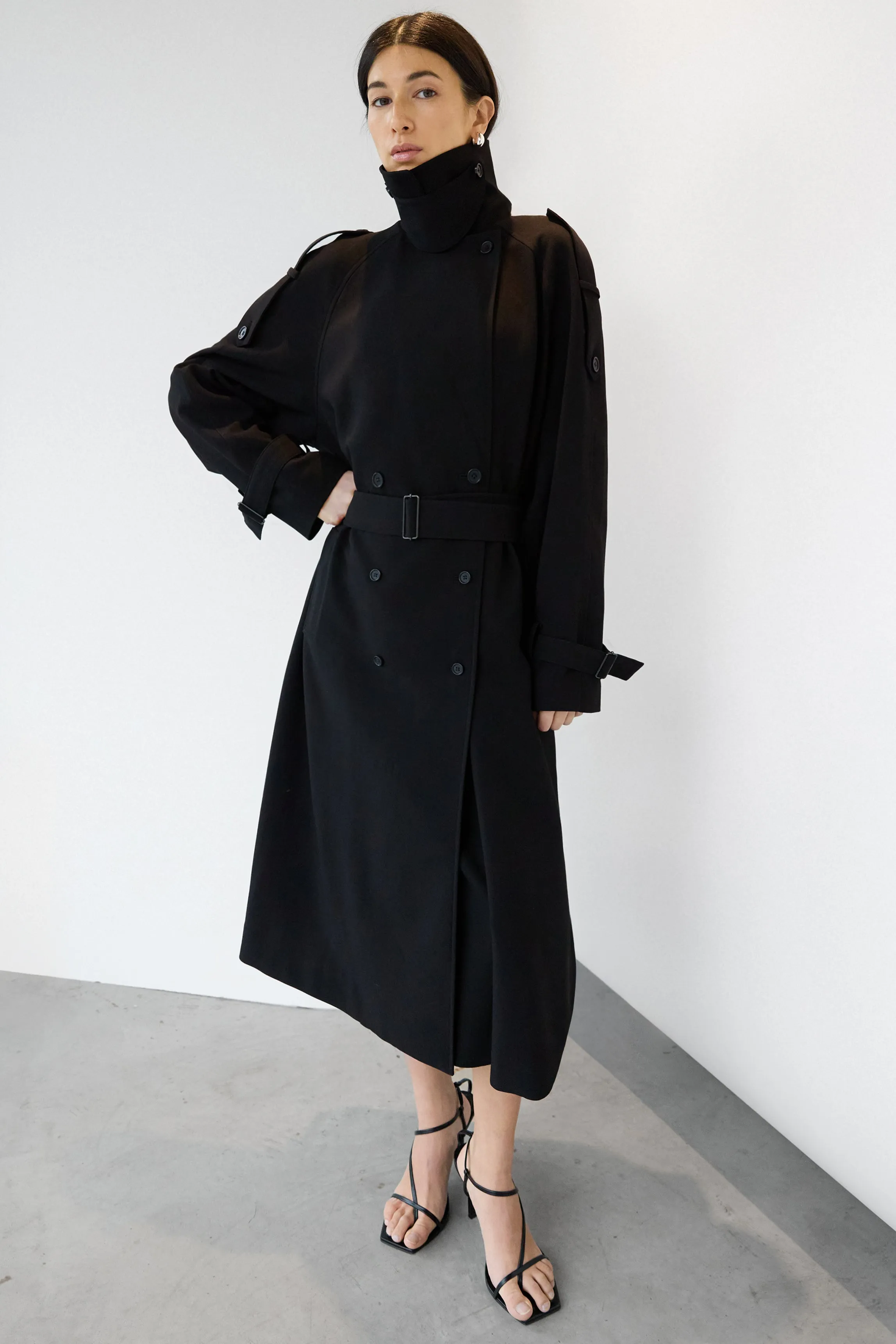 OVERSIZED TRENCH COAT WITH FUNNEL NECK sold by OAK AND FORT product image thumbnail 5