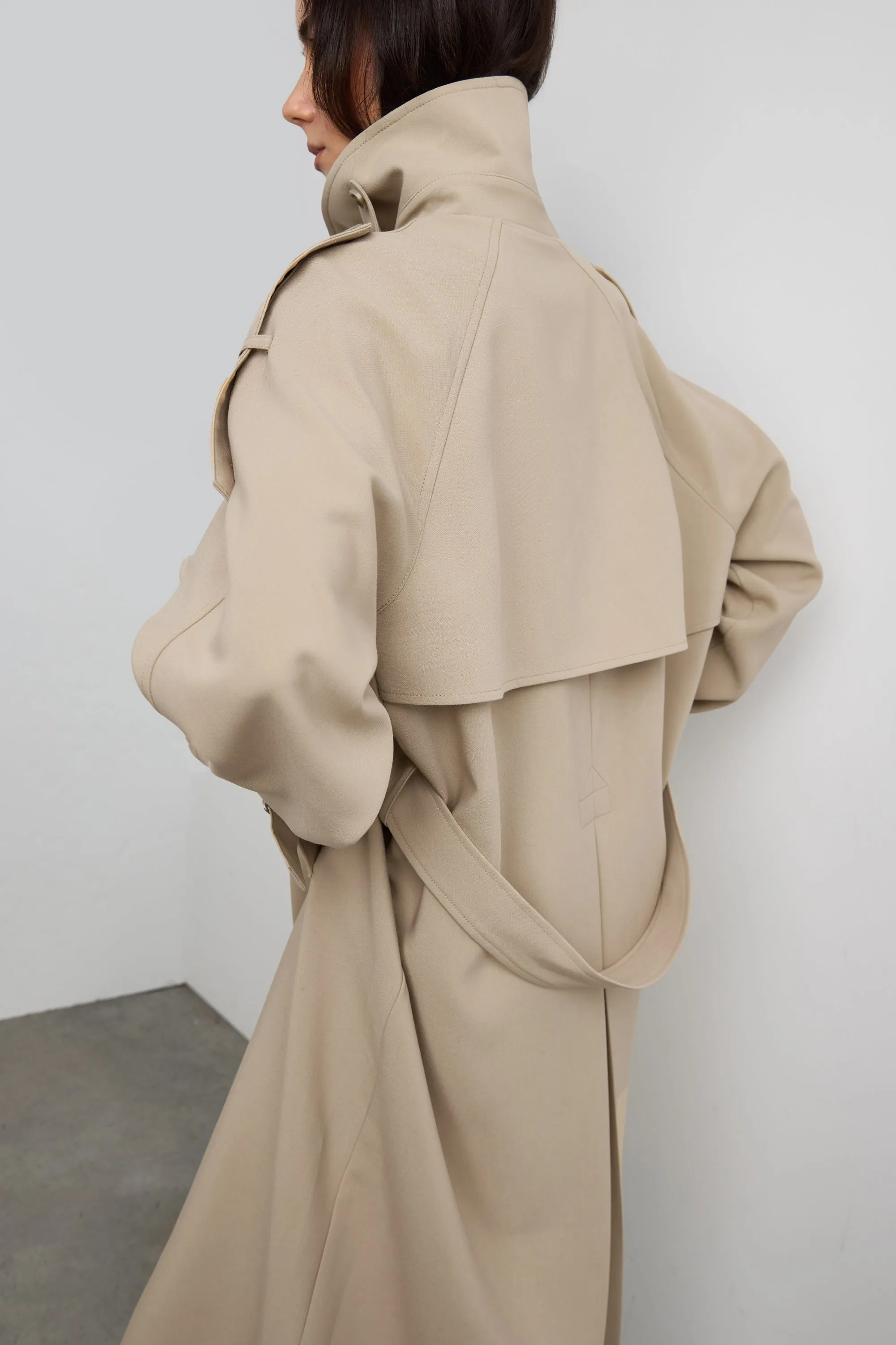 OVERSIZED TRENCH COAT WITH FUNNEL NECK sold by OAK AND FORT product image thumbnail 3