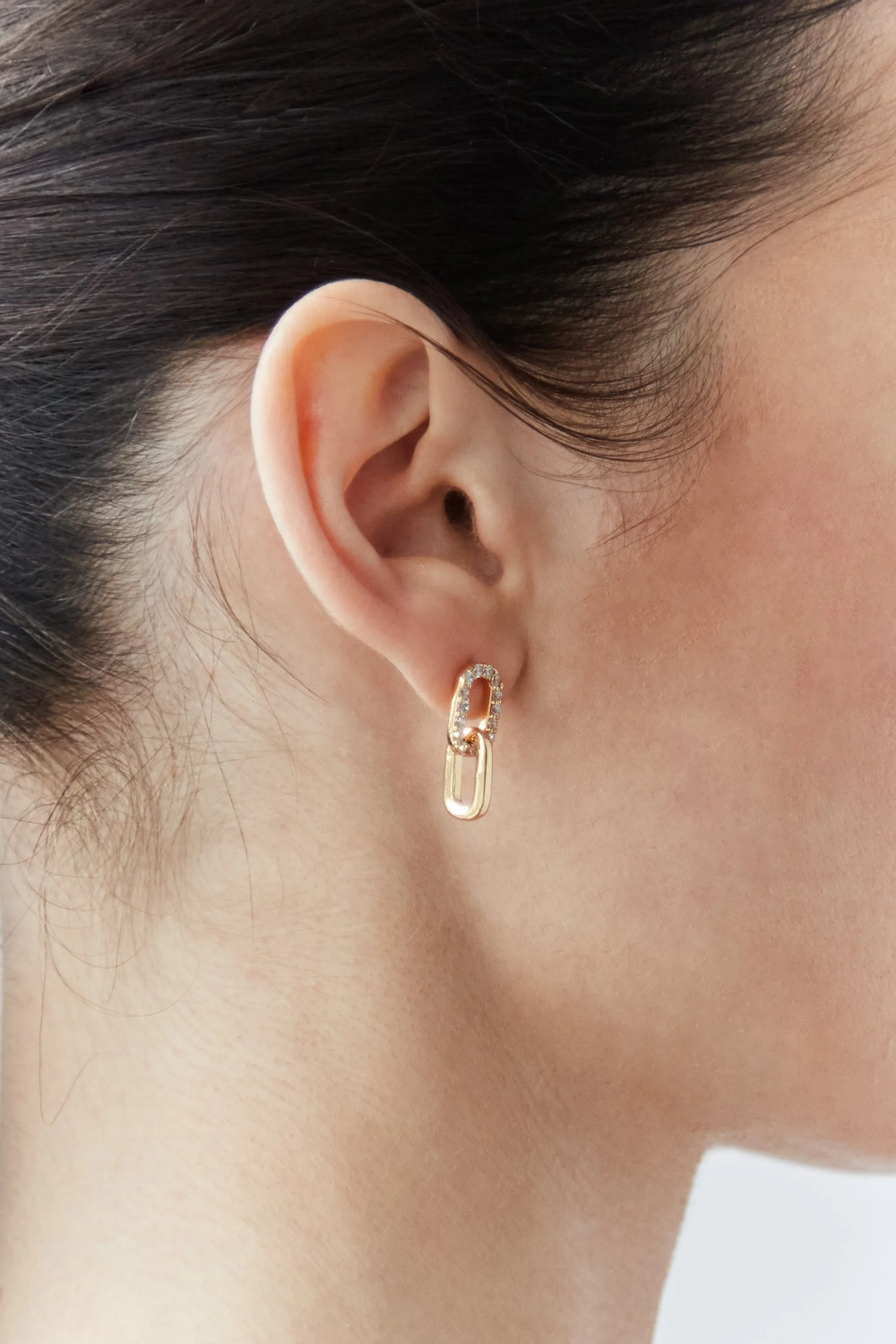 ZIRCONIA LINK EARRINGS sold by OAK AND FORT product image thumbnail 3