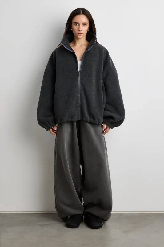 OVERSIZED FUNNEL NECK FLEECE JACKET sold by OAK AND FORT
