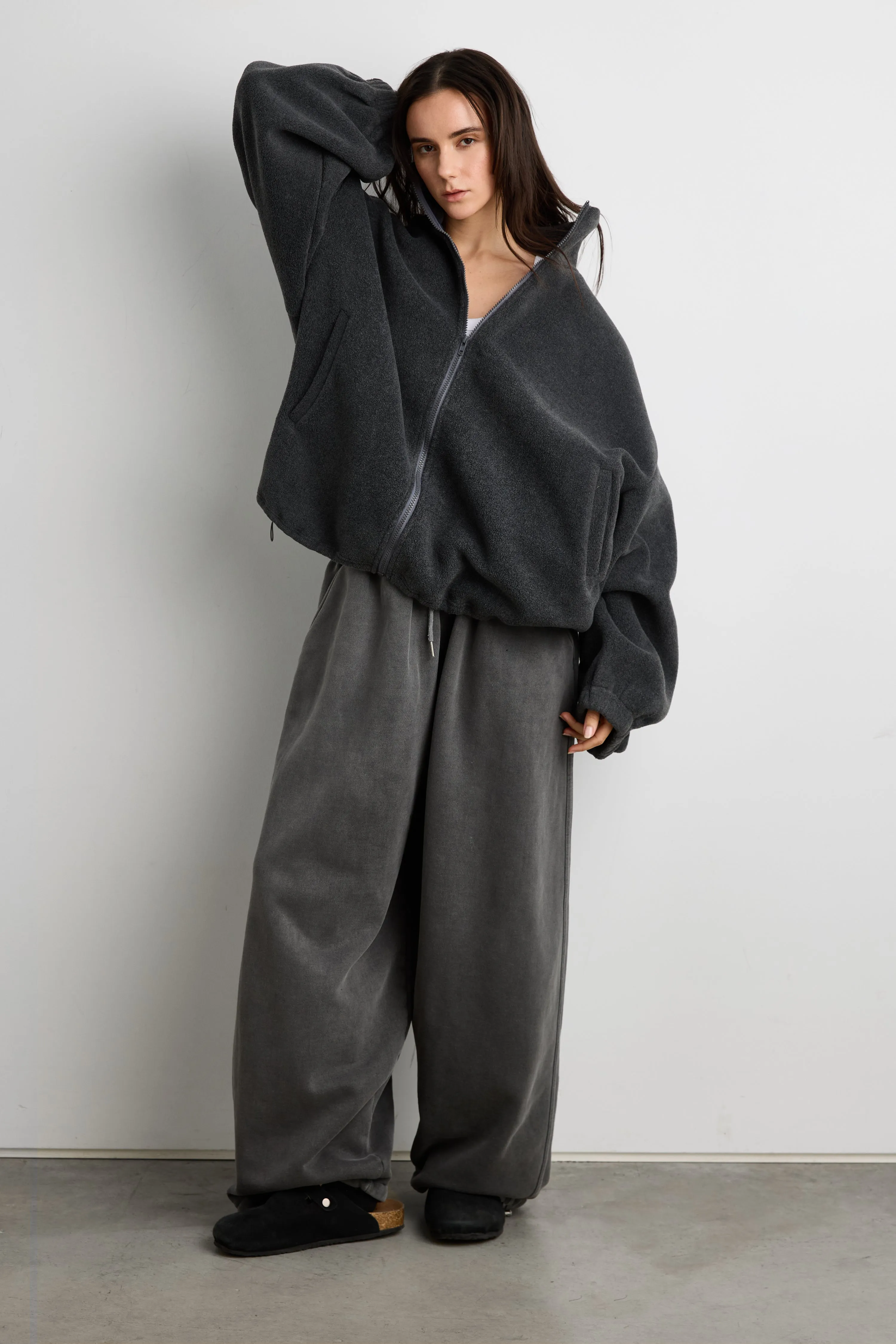 OVERSIZED FUNNEL NECK FLEECE JACKET sold by OAK AND FORT product image thumbnail 2