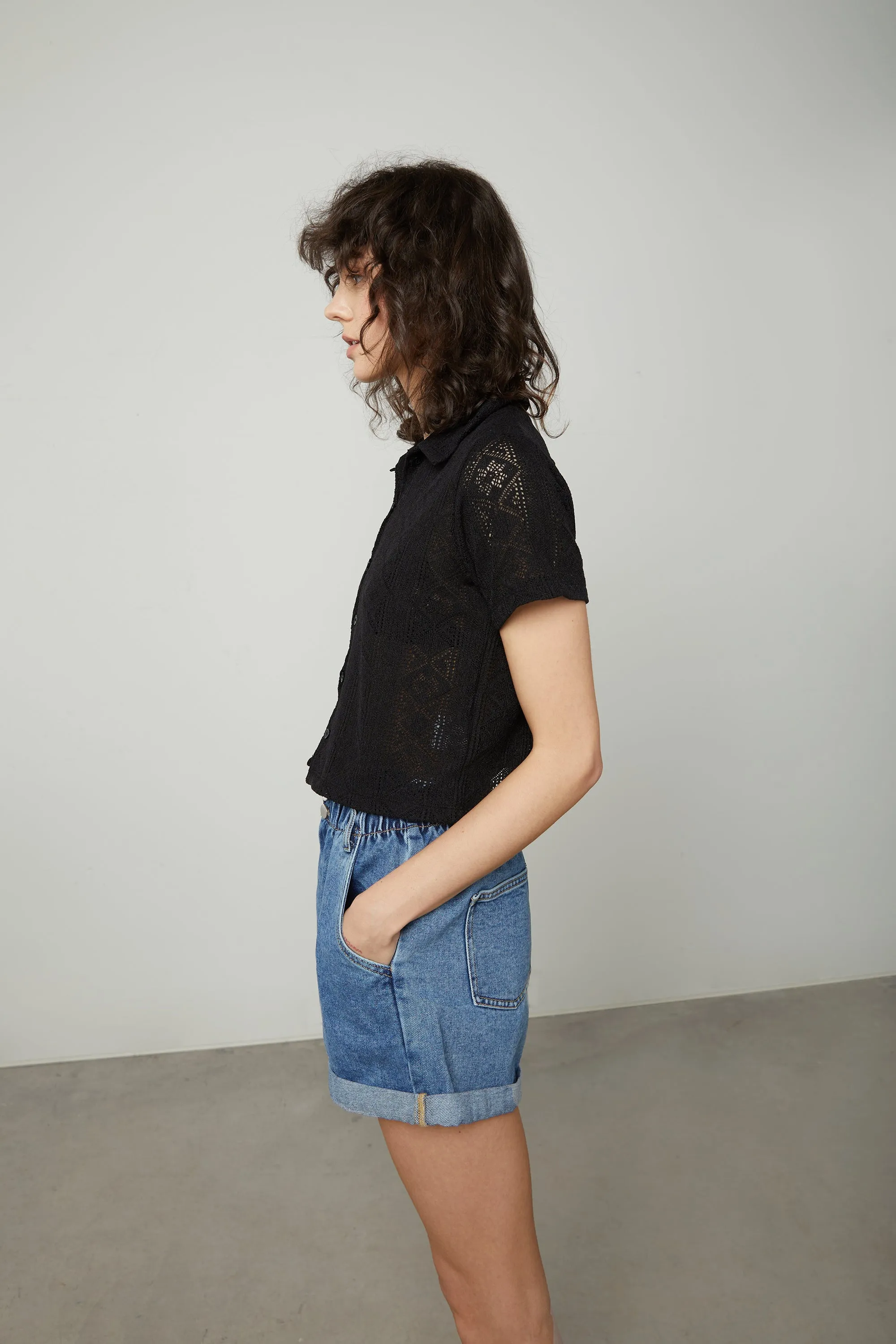 LACE BUTTON UP TOP sold by OAK AND FORT product image thumbnail 3