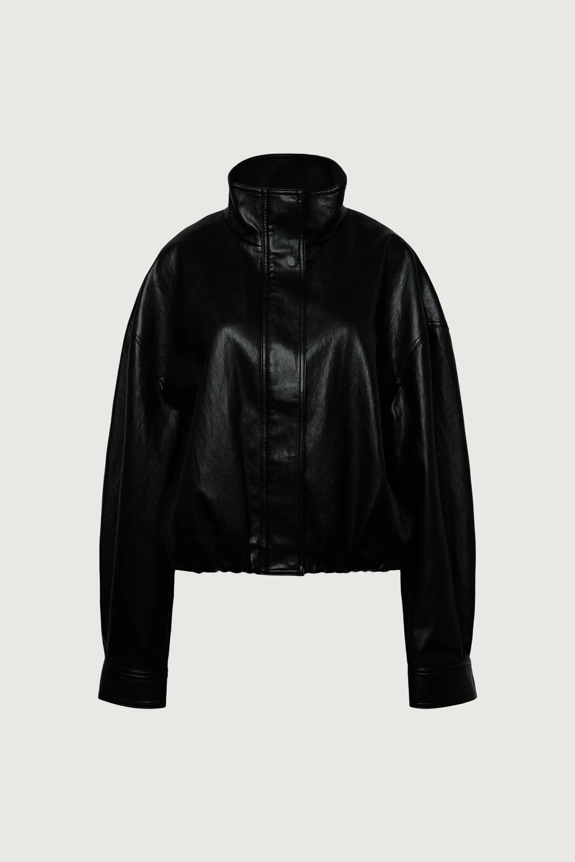 VEGAN LEATHER FUNNEL NECK JACKET sold by OAK AND FORT product image thumbnail 4