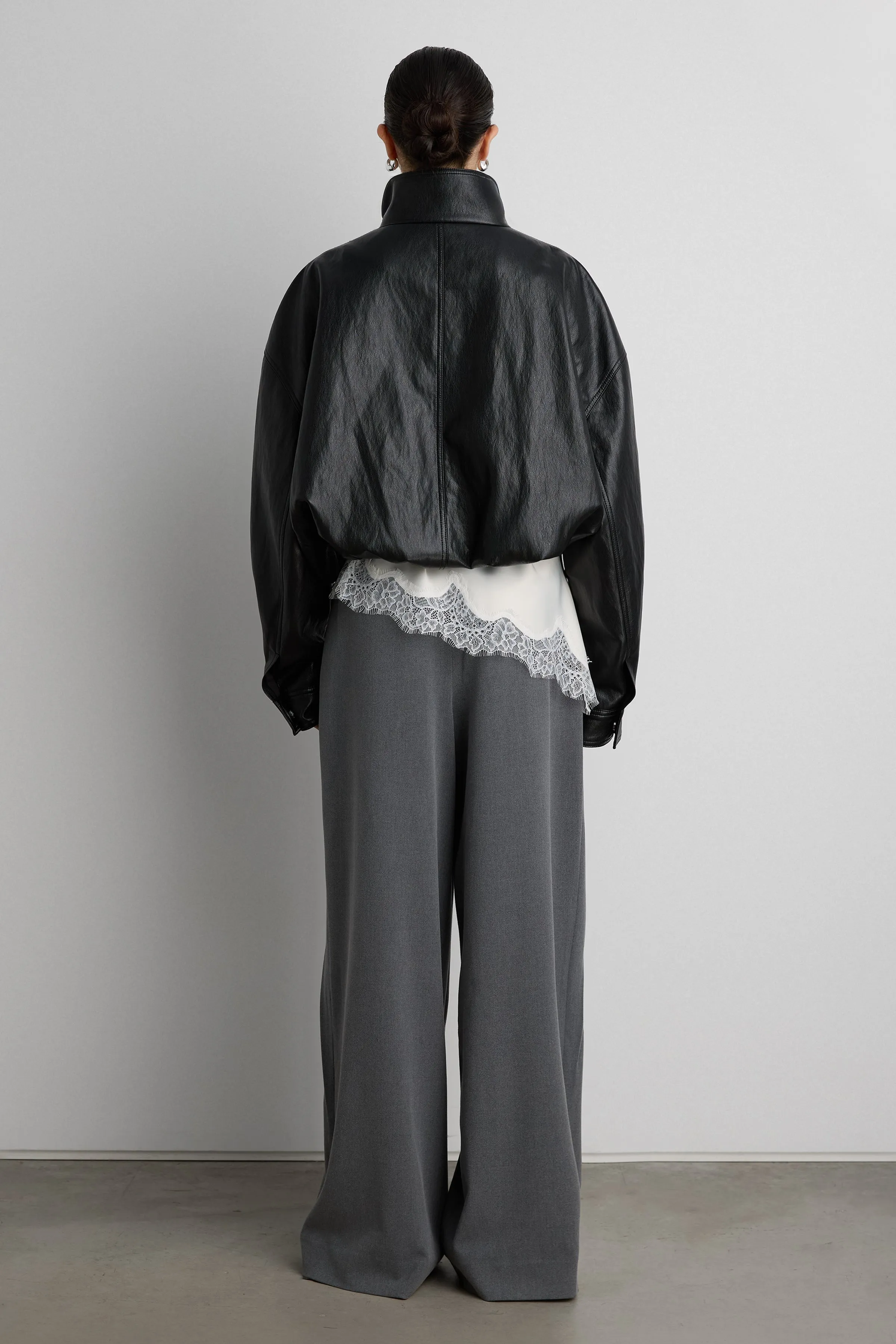 VEGAN LEATHER FUNNEL NECK JACKET sold by OAK AND FORT product image thumbnail 5