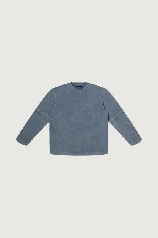 DOUBLE SLEEVE ACID WASH TEE sold by OAK AND FORT