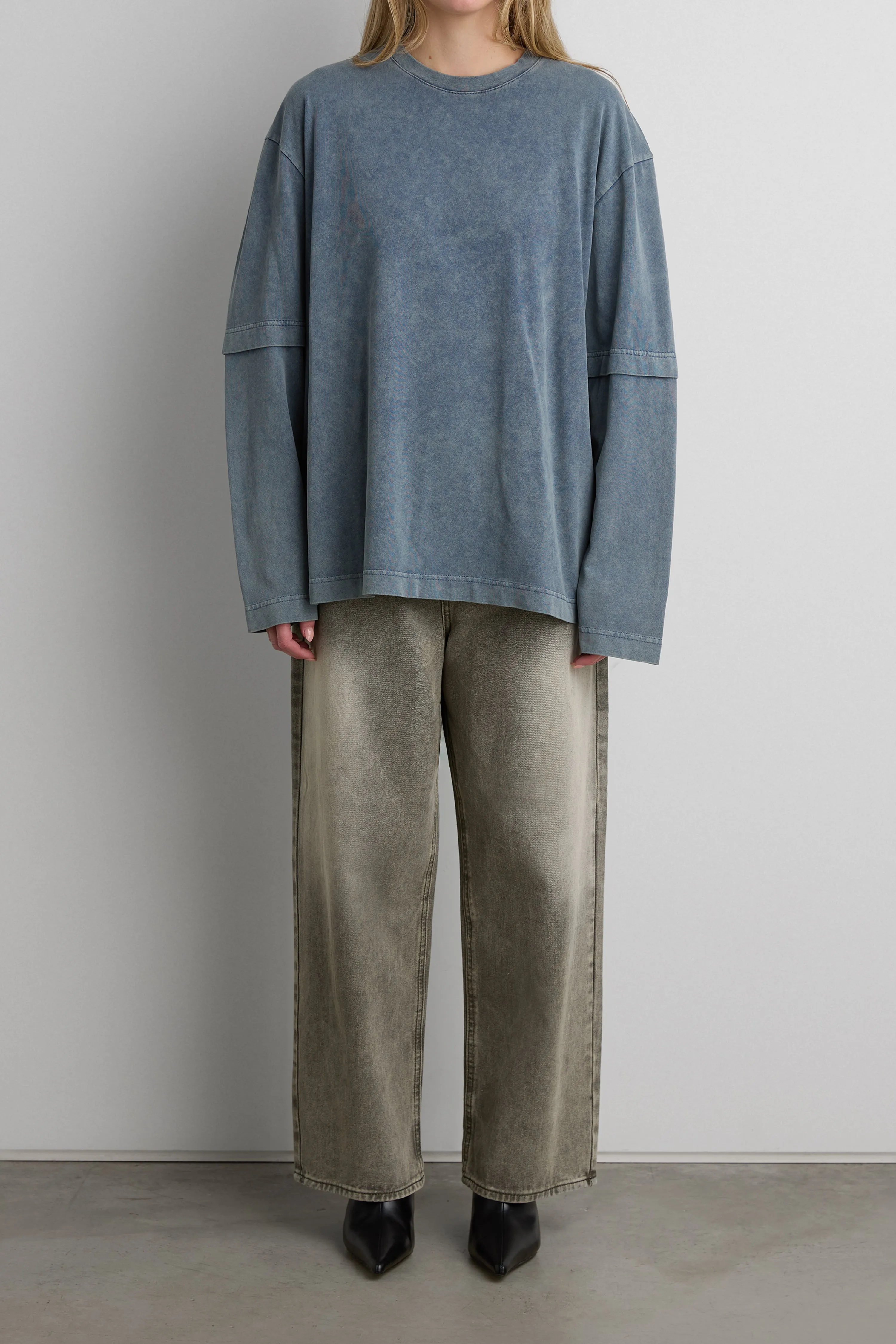 DOUBLE SLEEVE ACID WASH TEE sold by OAK AND FORT product image thumbnail 2