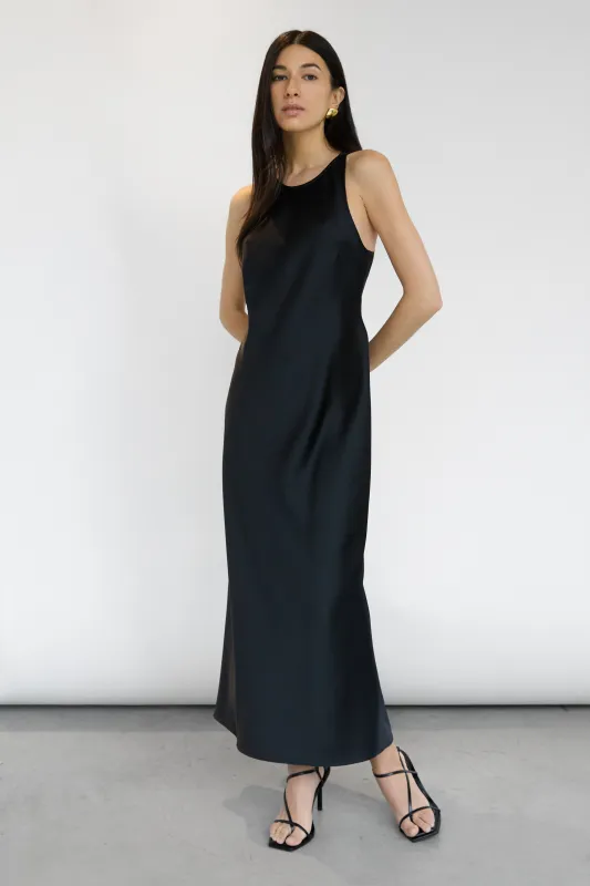 SLEEVELESS MIDI SATIN DRESS sold by OAK AND FORT