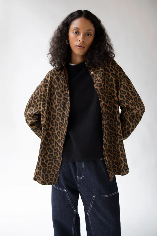 LEOPARD PRINT BUTTON UP SHIRT sold by OAK AND FORT