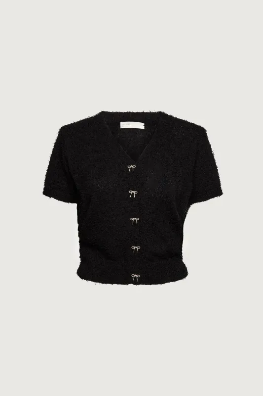 SHORT SLEEVE BOW BUTTON CARDIGAN sold by OAK AND FORT